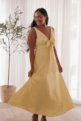 Archer Midi Dress - Butter Yellow