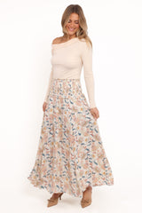 Seana Shirred Waist Maxi Skirt - Paisley