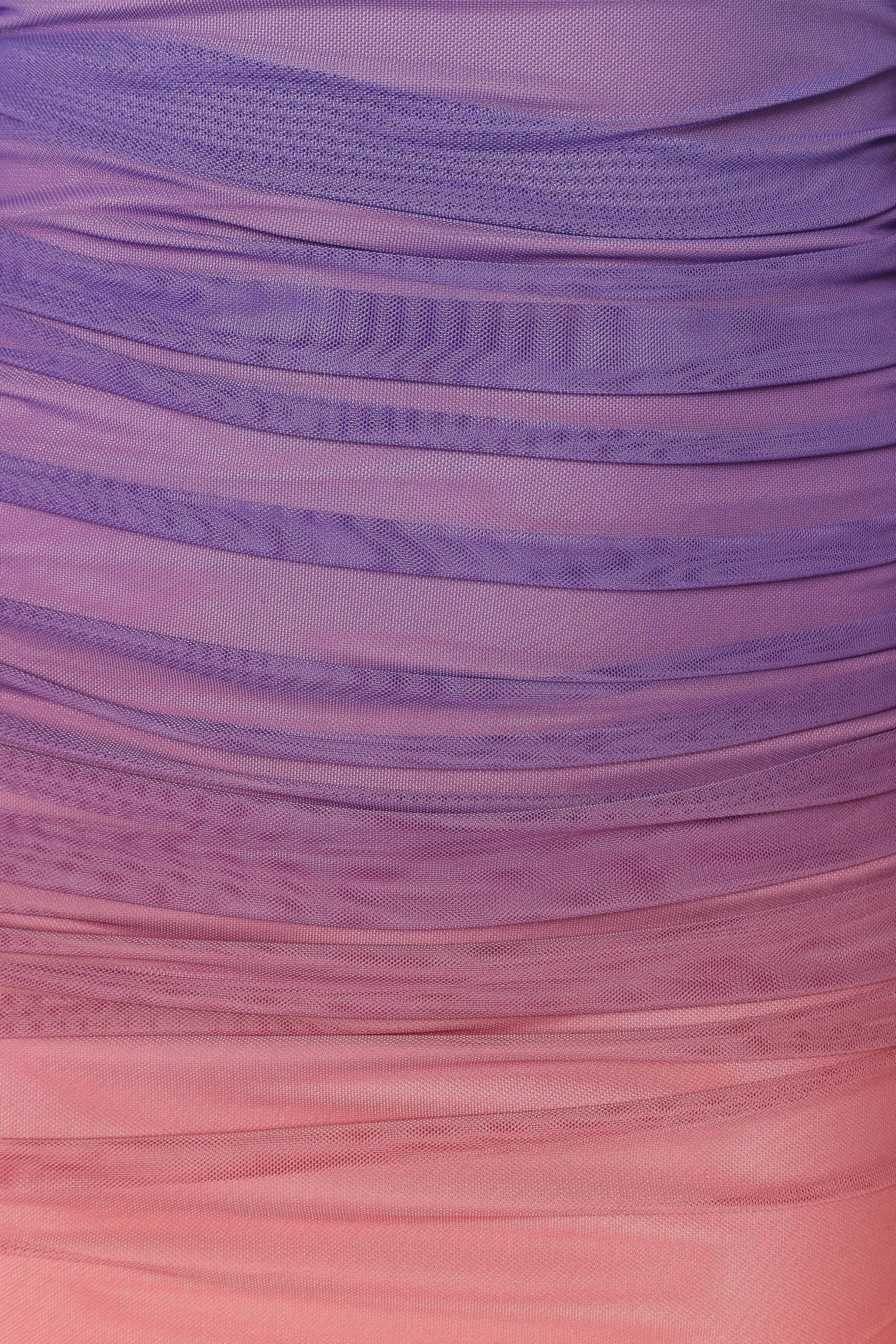 Dakota One Shoulder Midi Dress - Purple Gradient