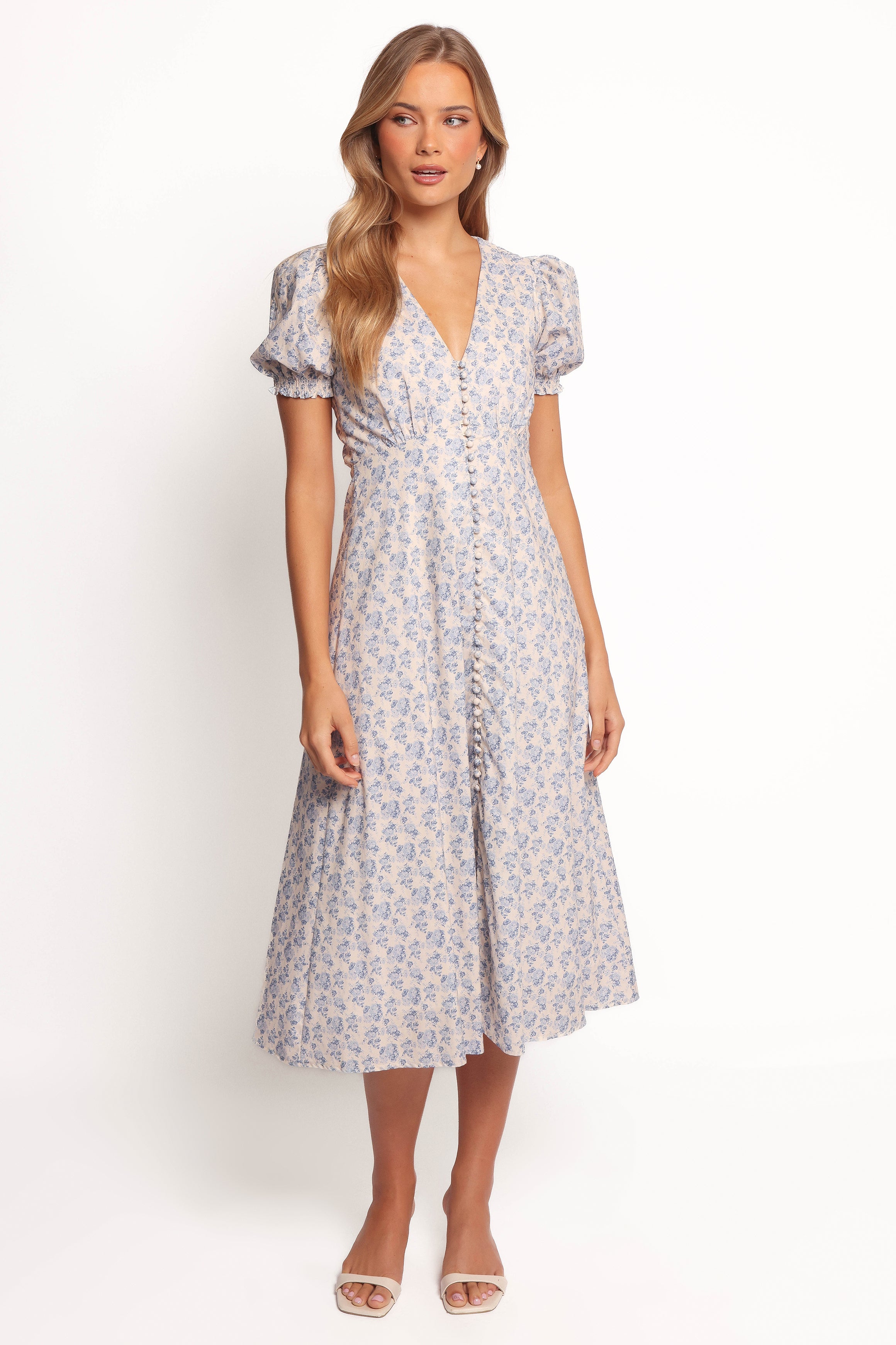 Logen Floral Midi Dress - Parisian Bloom