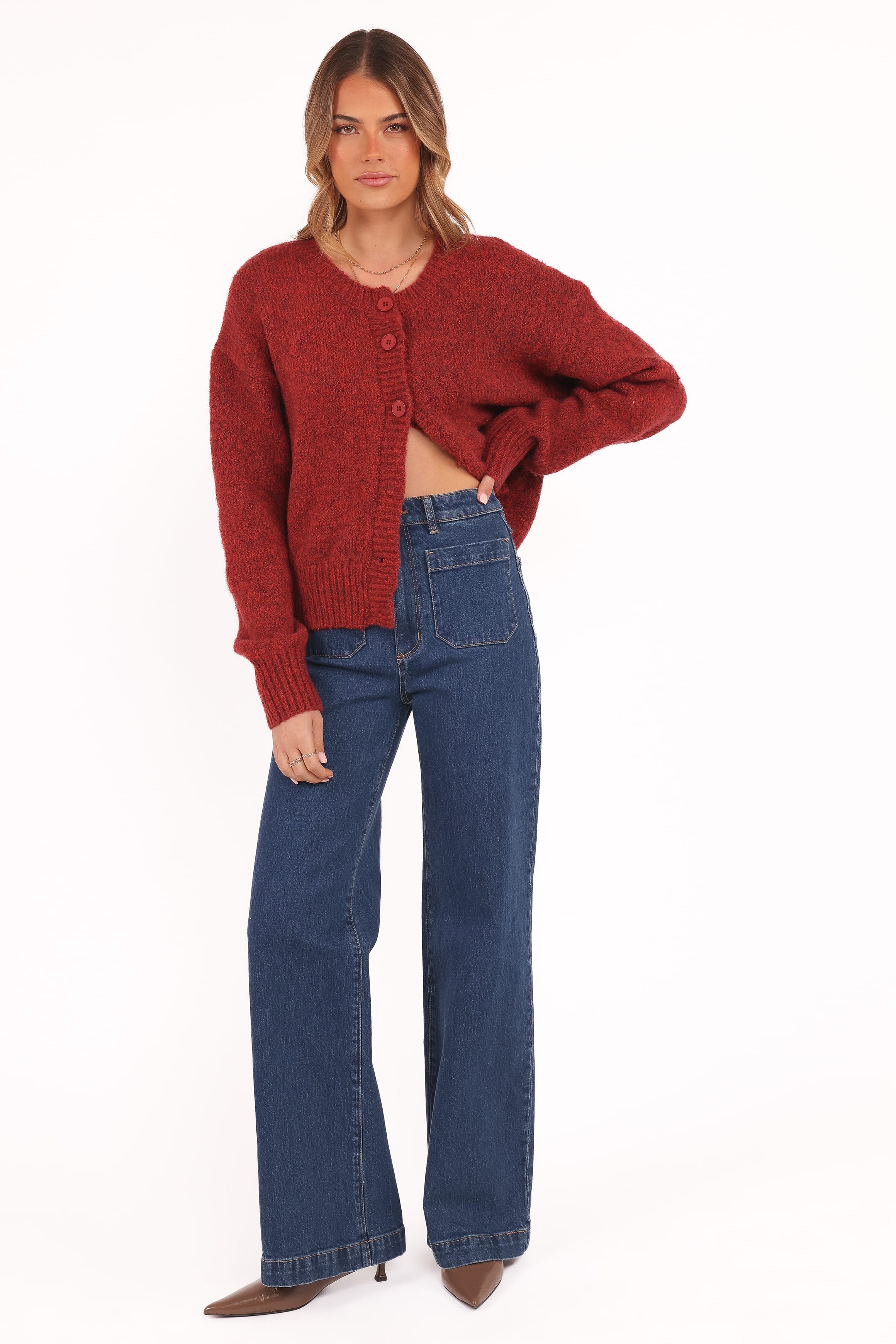 Lucah Cardigan - Dark Red