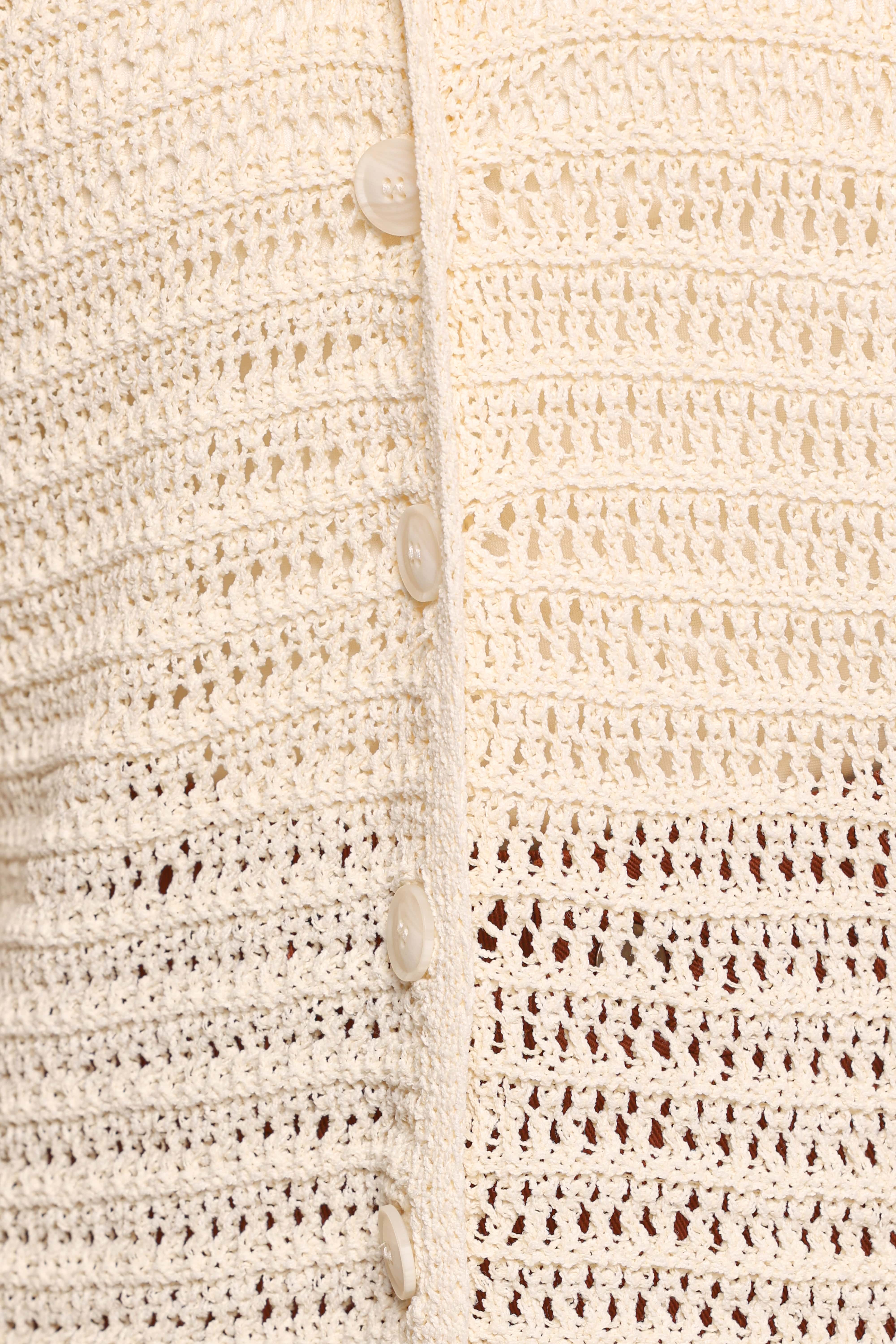 Lyra Large Collar Cardigan - White