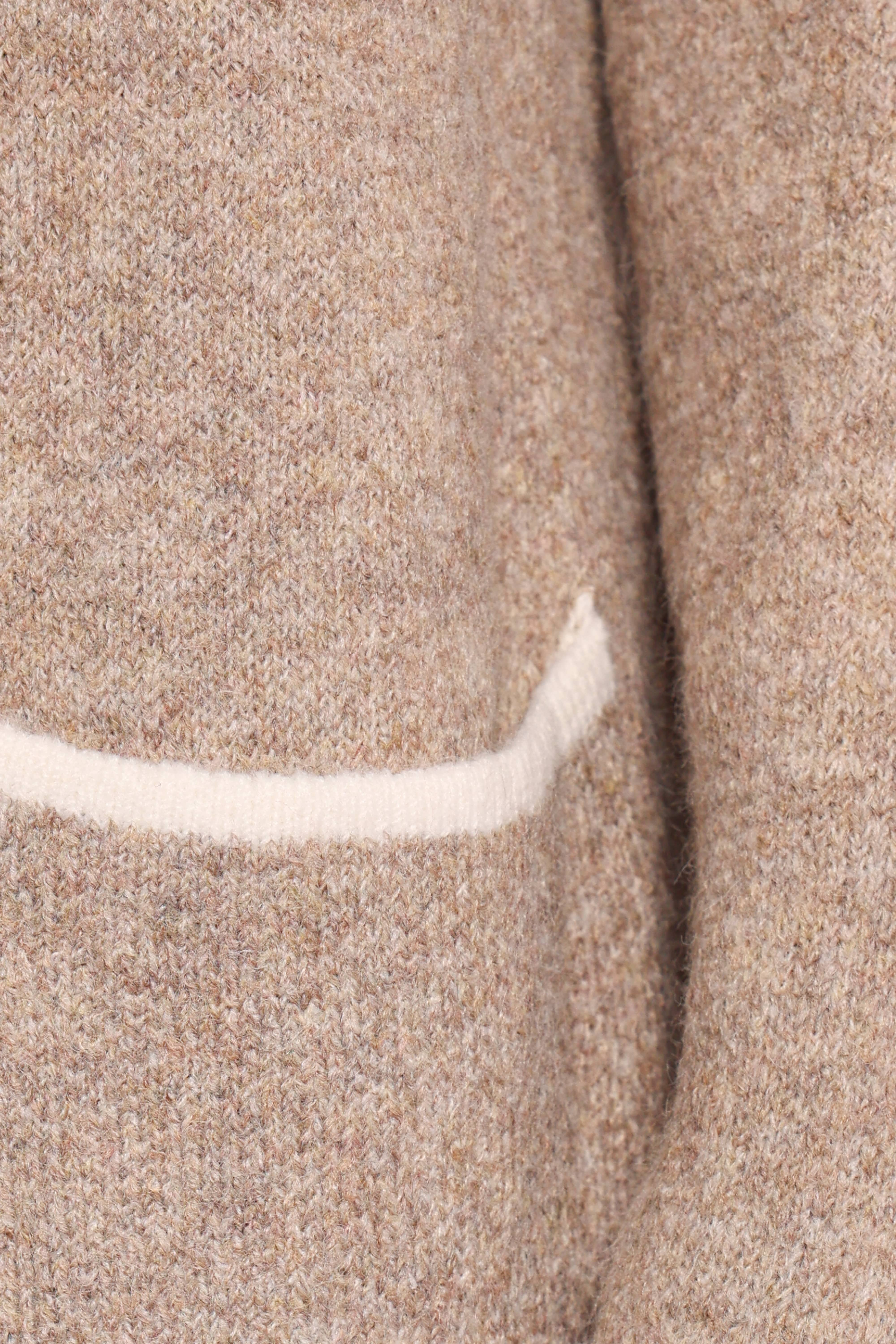 Katia Contrast Trim Coatigan - Beige