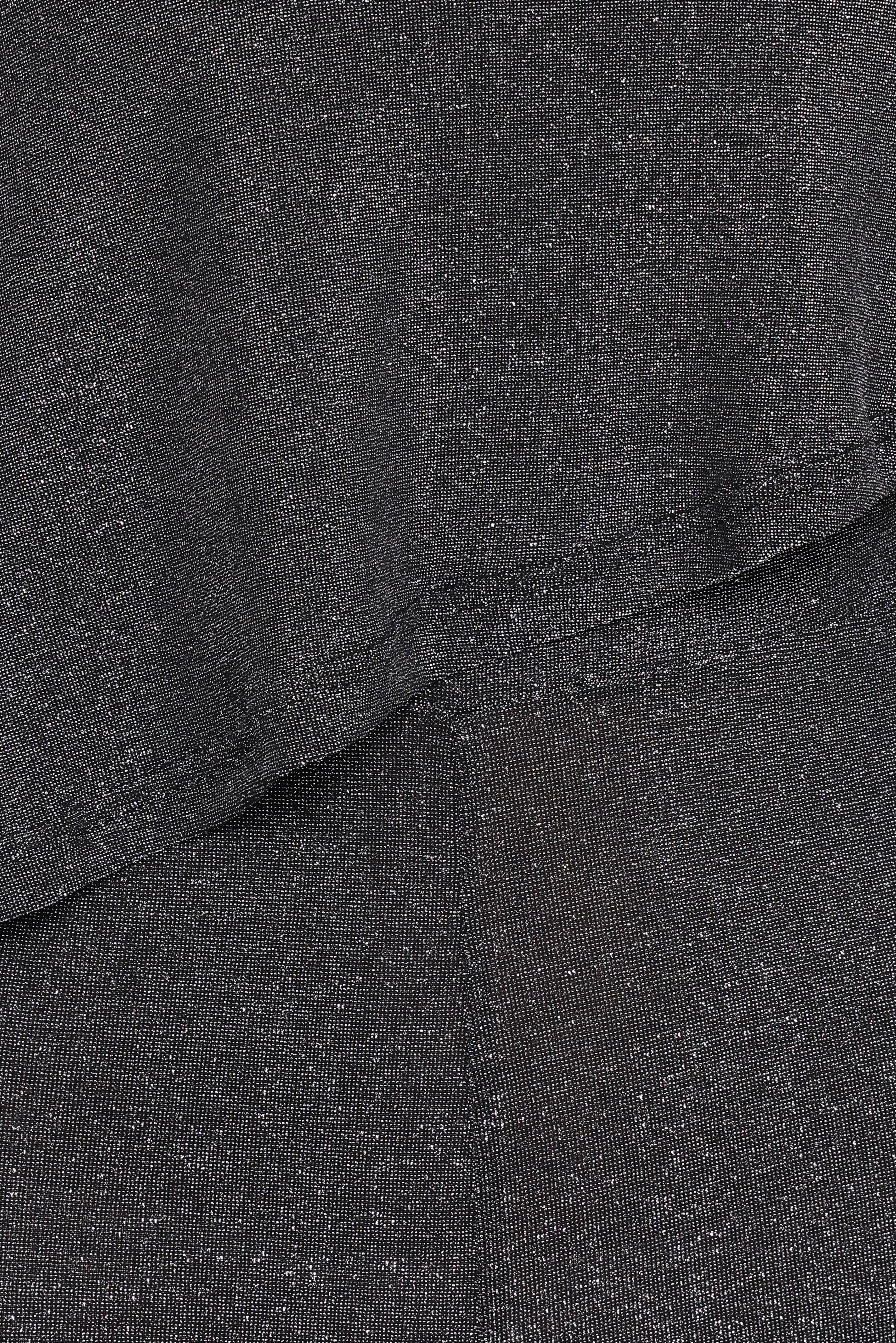 Anna One Shoulder Lurex Jumpsuit - Black Silver