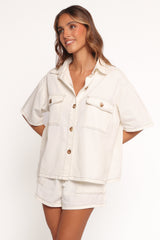 Noor Denim Short Set - White