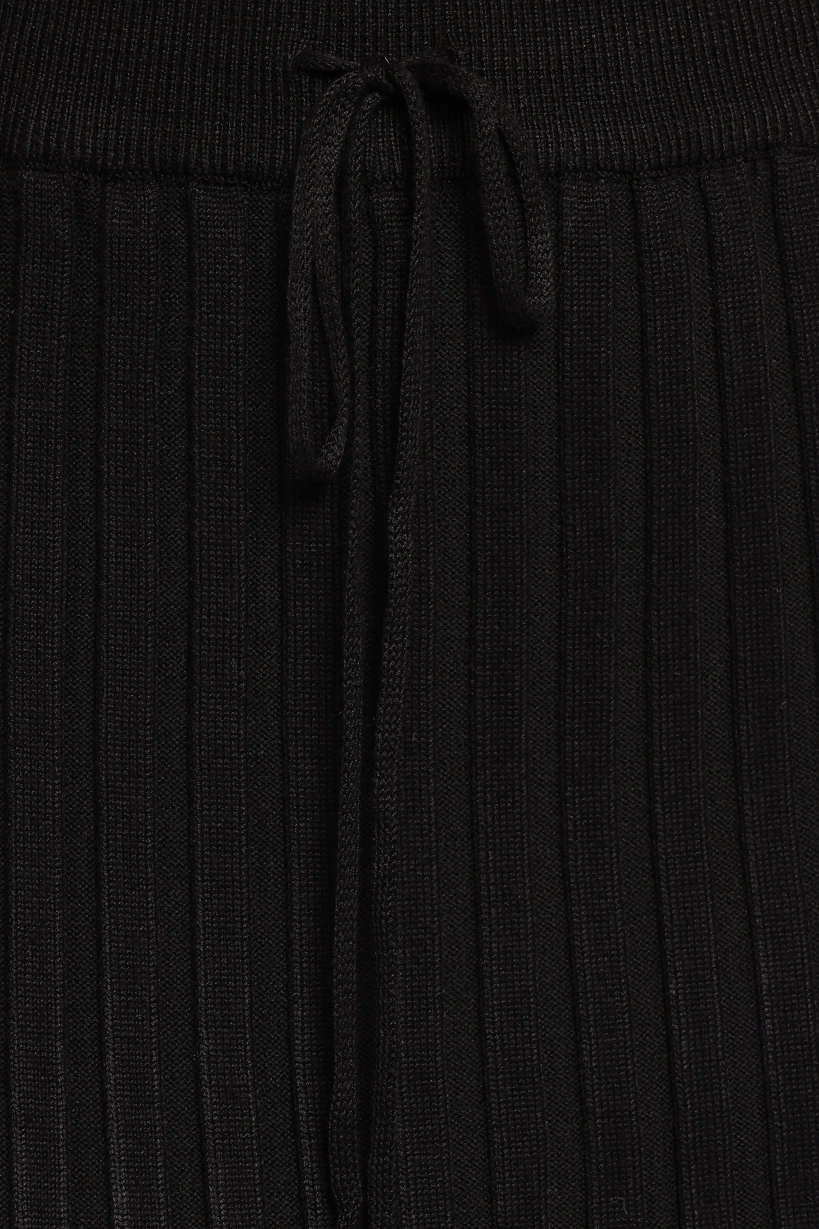 Richelle Ribbed Knit Skirt Set - Black