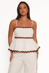 Mollymook Top - White Tan