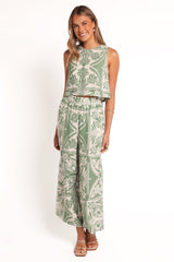Nevin Top - Green Floral